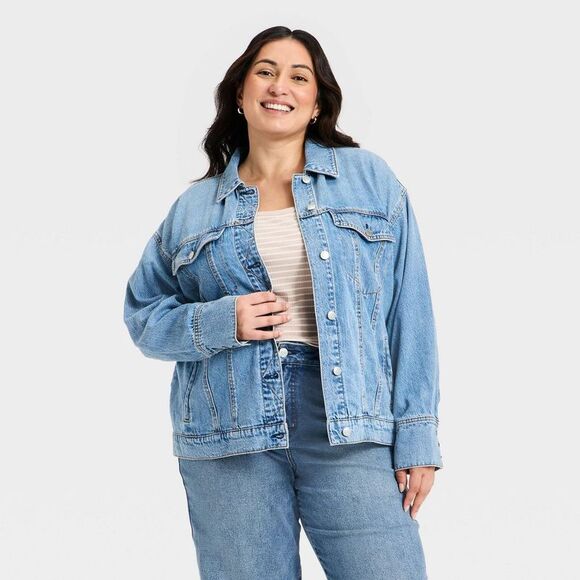 Ava & Viv Jackets & Blazers - Open Box - Ava & Viv - Women's Denim Boyfriend Trucker Jacket  Medium Wash